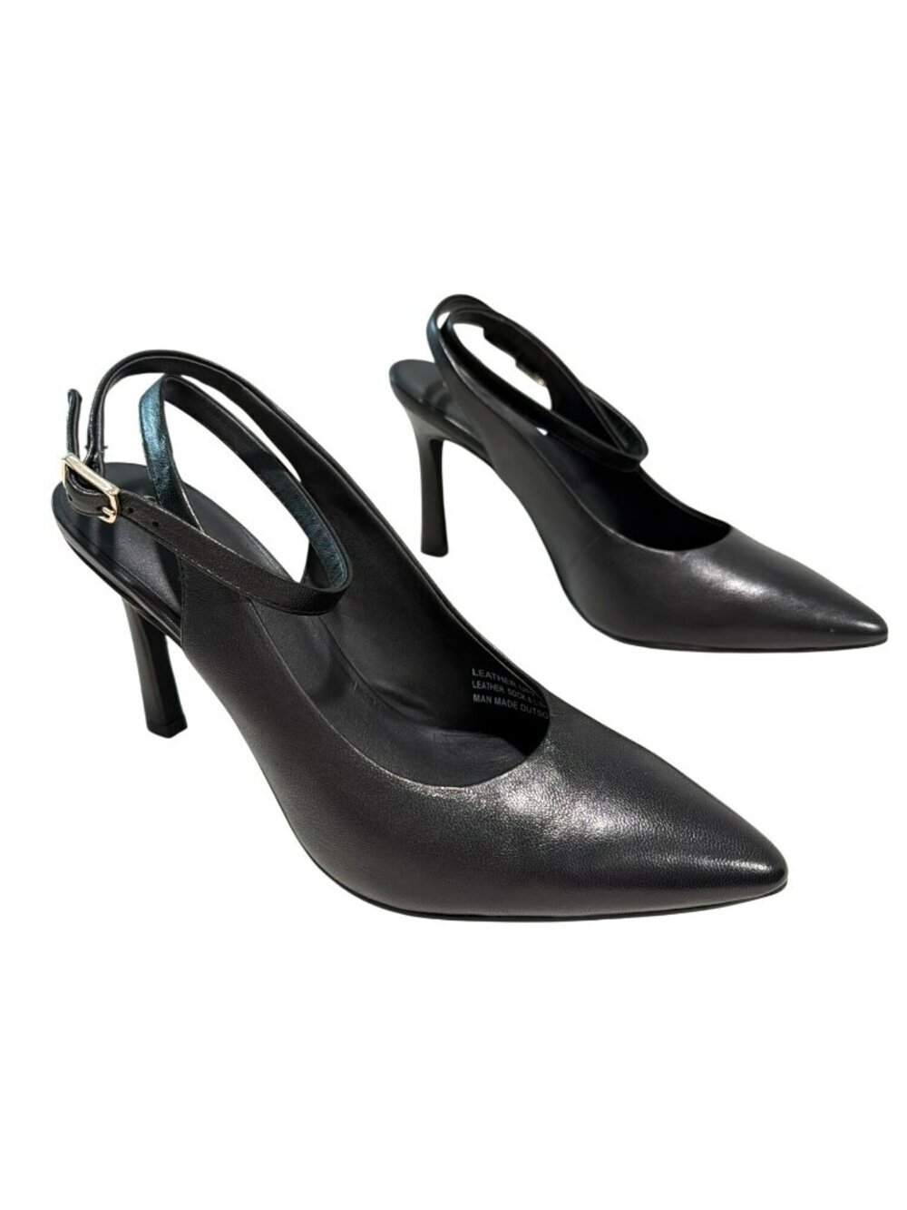 Seychelles Girl Boss Leather Black Heels Size 7.5 New